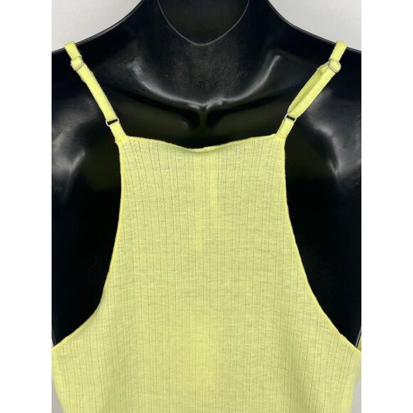 Anthropologie Ribbed Knit Yellow Spaghetti Strap Tank Top Size Medium M NWT New - Picture 6 of 10